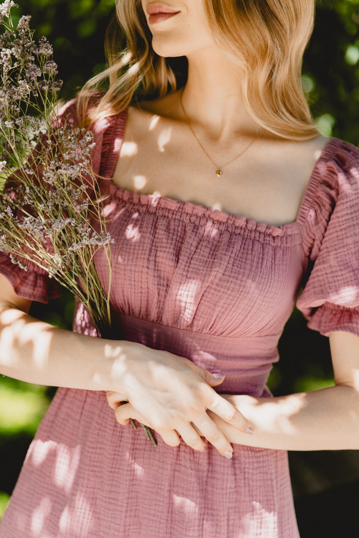 Sukienka Liliana Muślinowa Dusty Rose