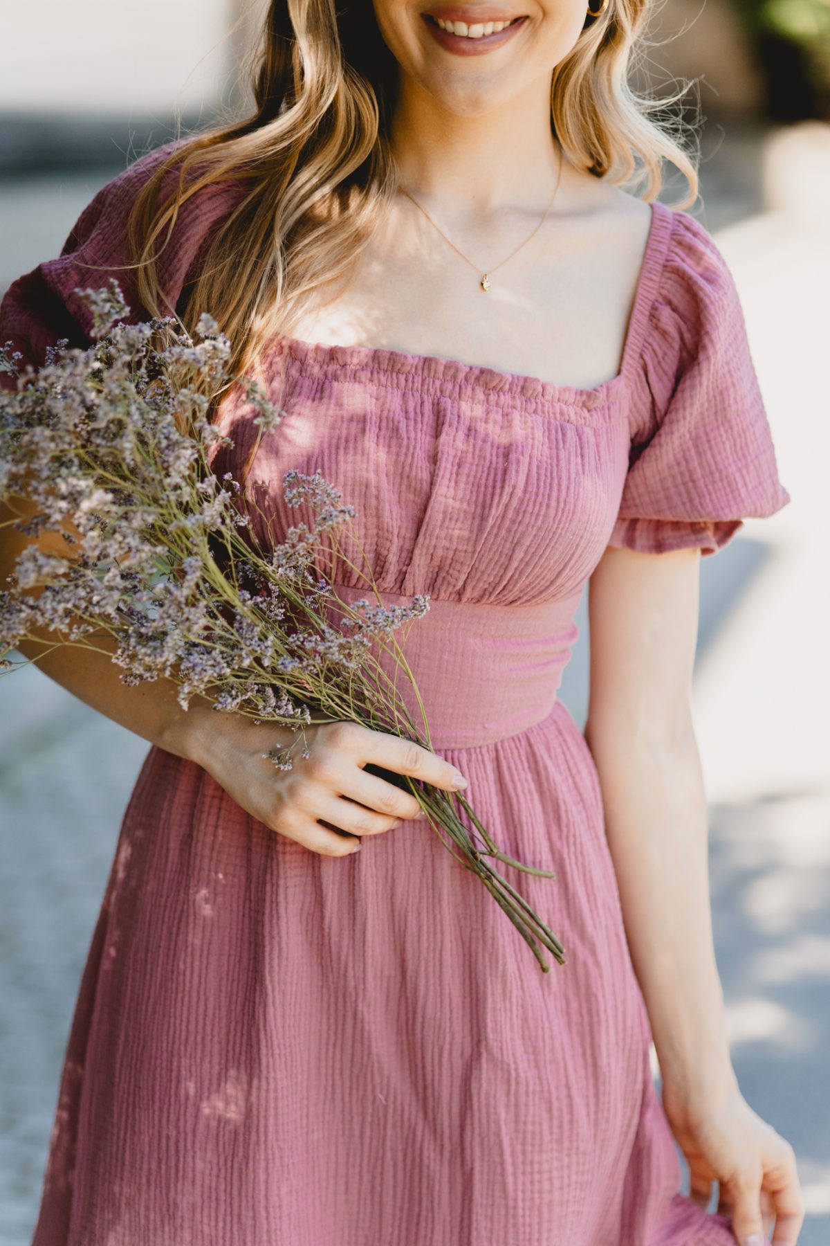 Sukienka Liliana Muślinowa Dusty Rose