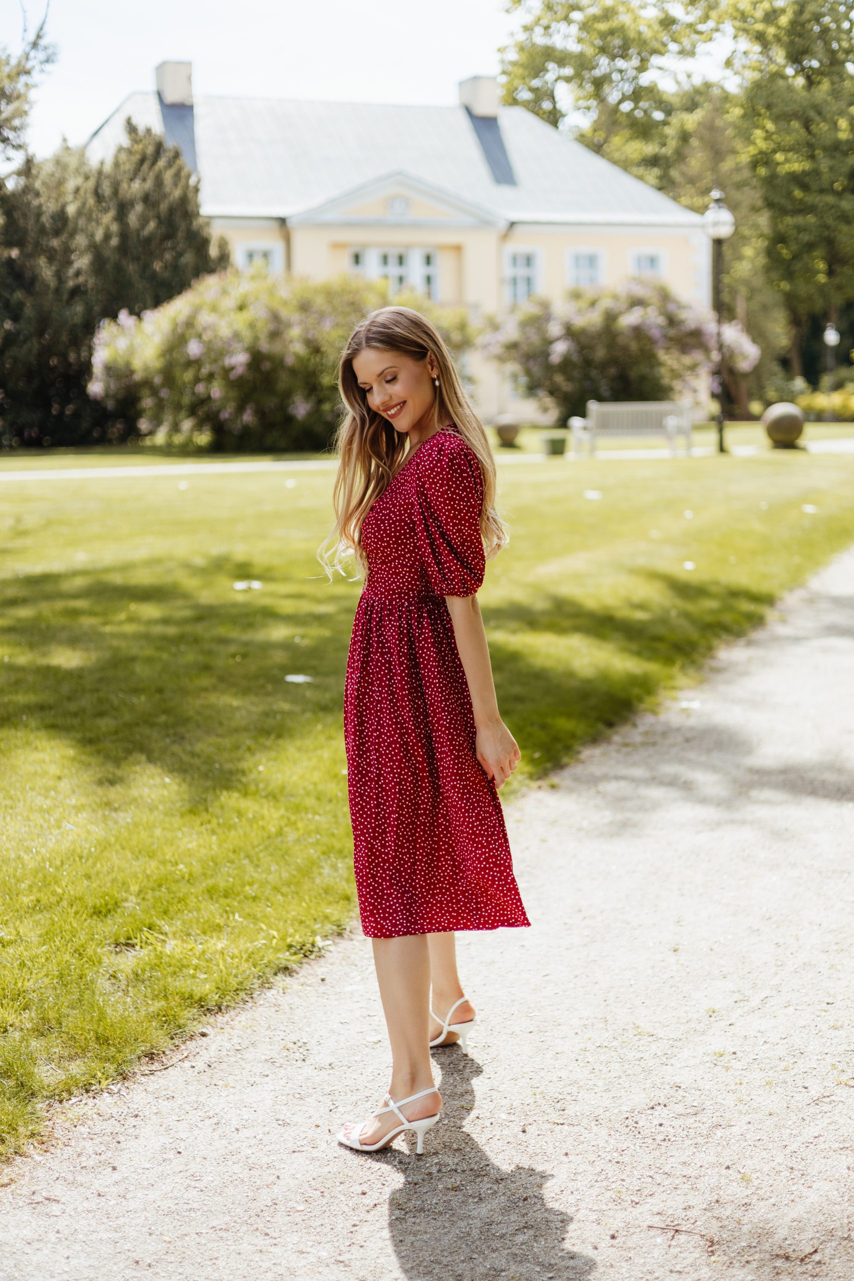 Aline wiśniowa w groszki - obrazek 5