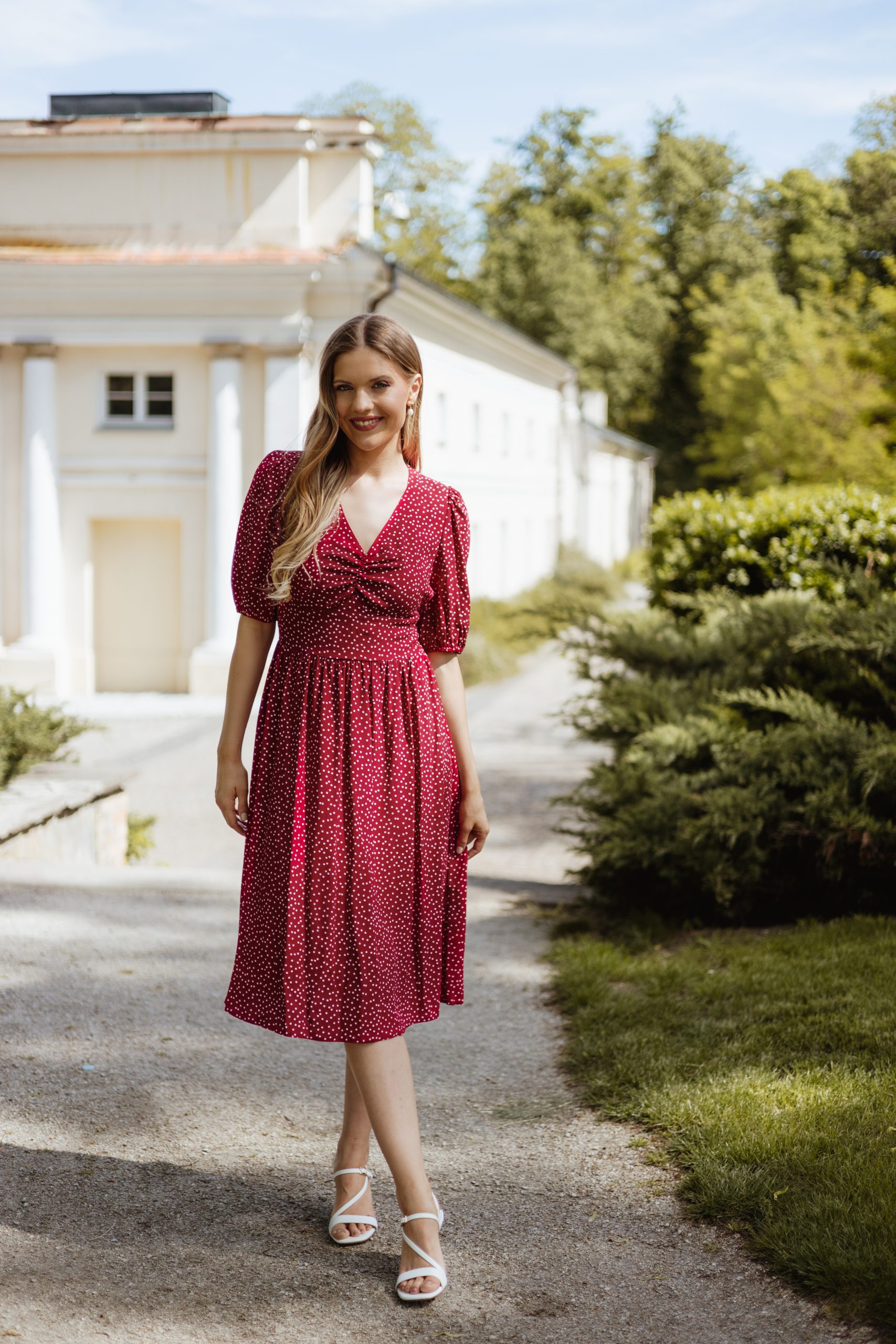 Aline wiśniowa w groszki