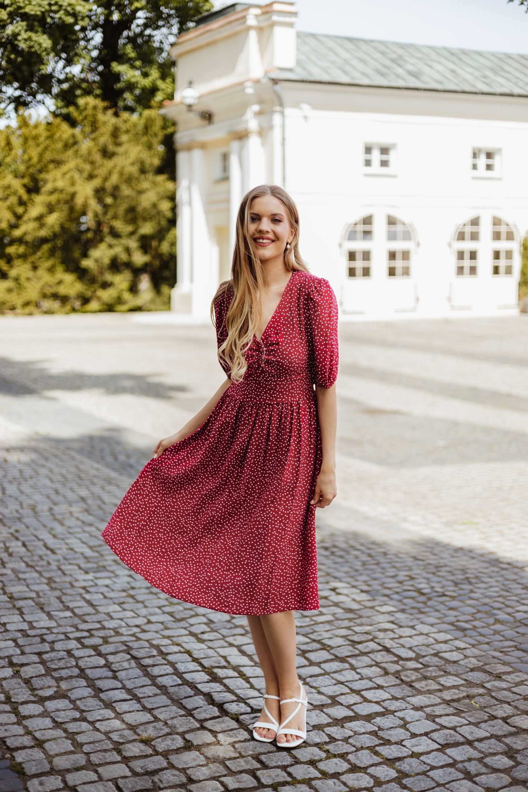 Aline wiśniowa w groszki - obrazek 8