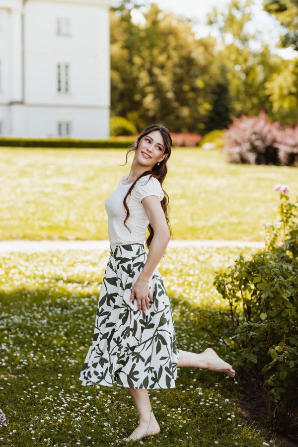 Spódnica Betty w zielone kwiaty