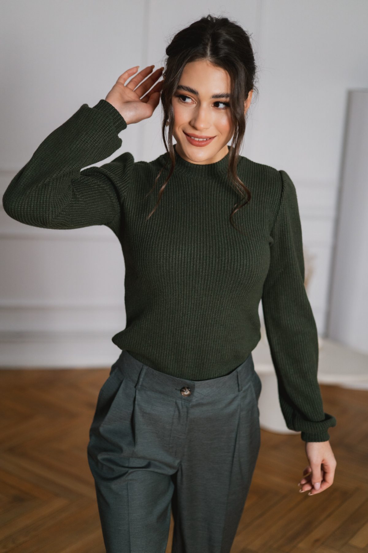 Sweter Aurore olive - obrazek 3