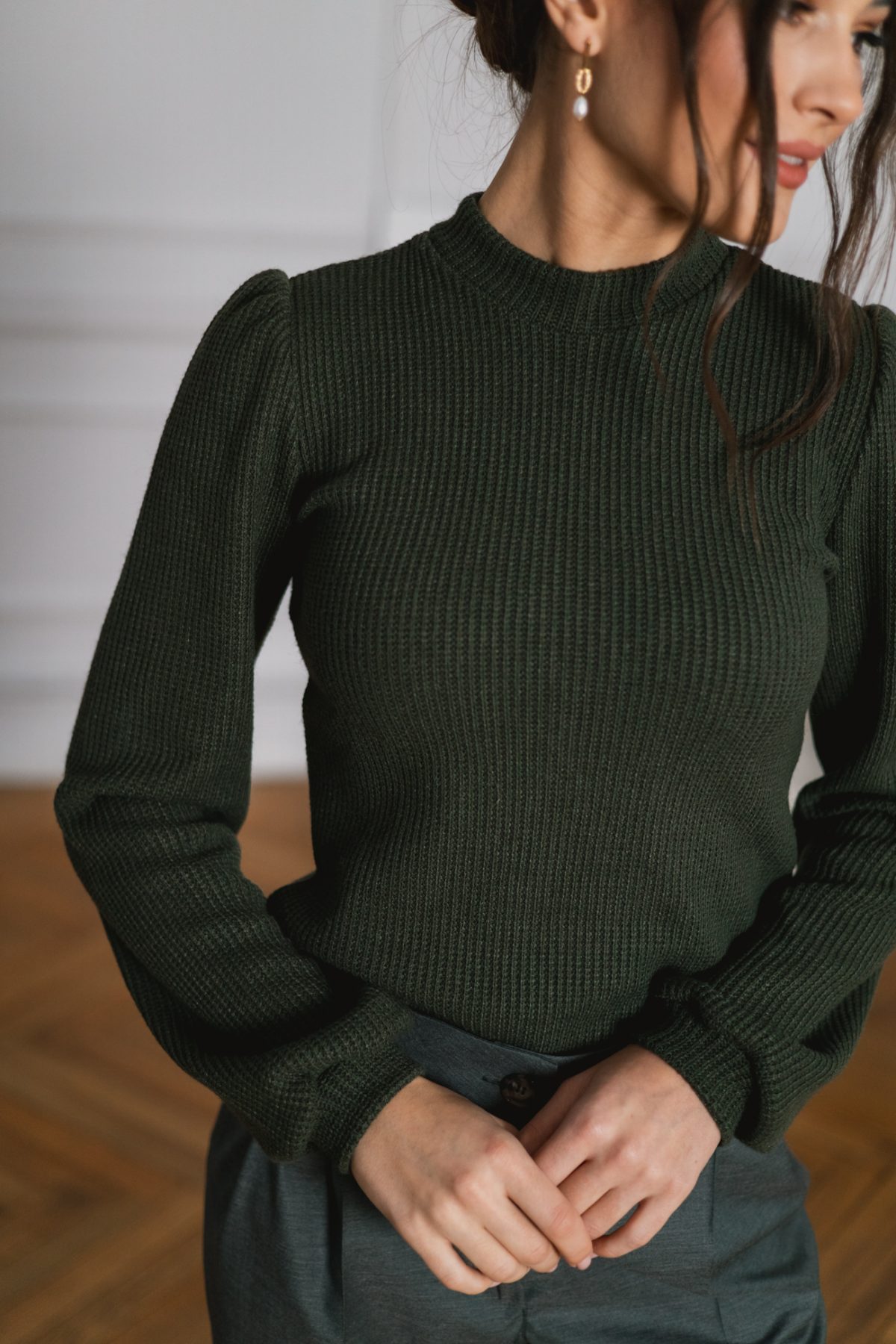 Sweter Aurore olive - obrazek 2