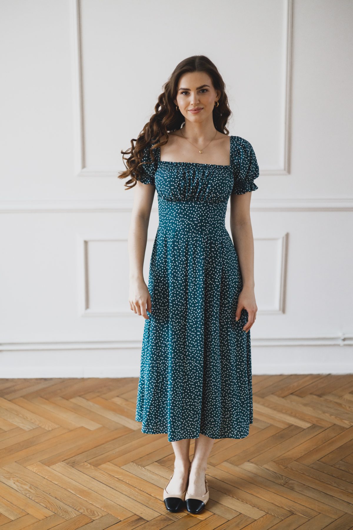 Sukienka Suzanne petrol dots