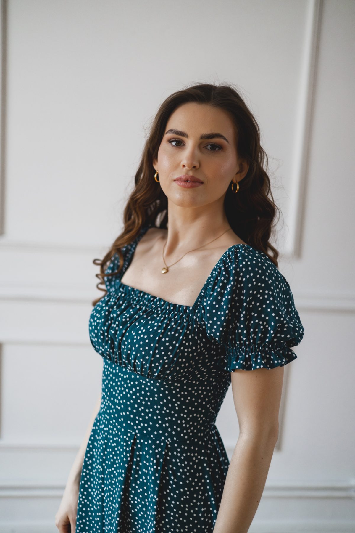 Sukienka Suzanne petrol dots