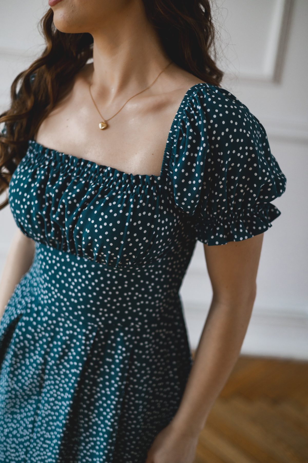 Sukienka Suzanne petrol dots
