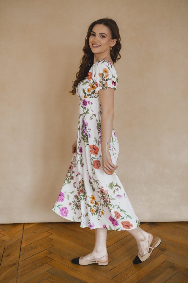 Sukienka Suzanne flowers in white