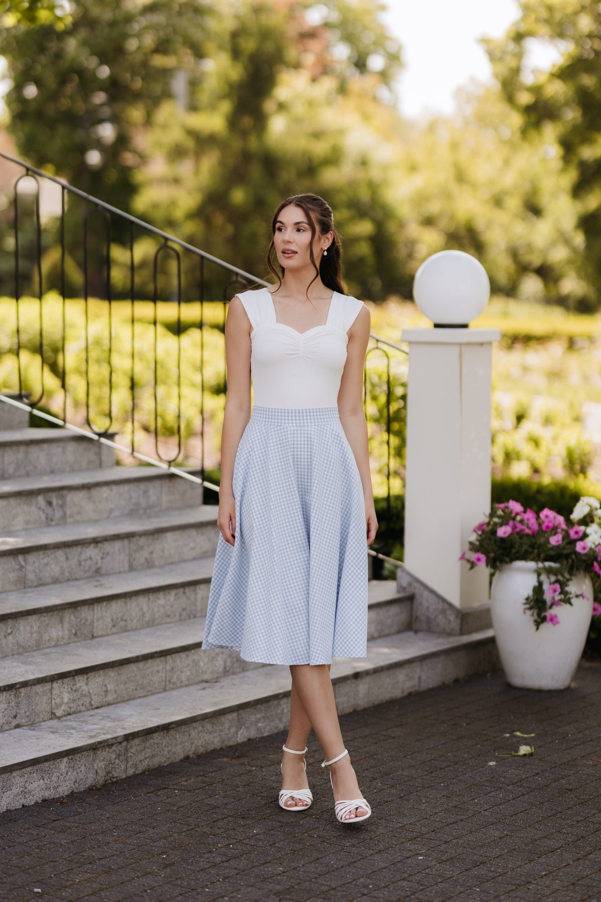 Spódnica Evelyne Blue Vichy