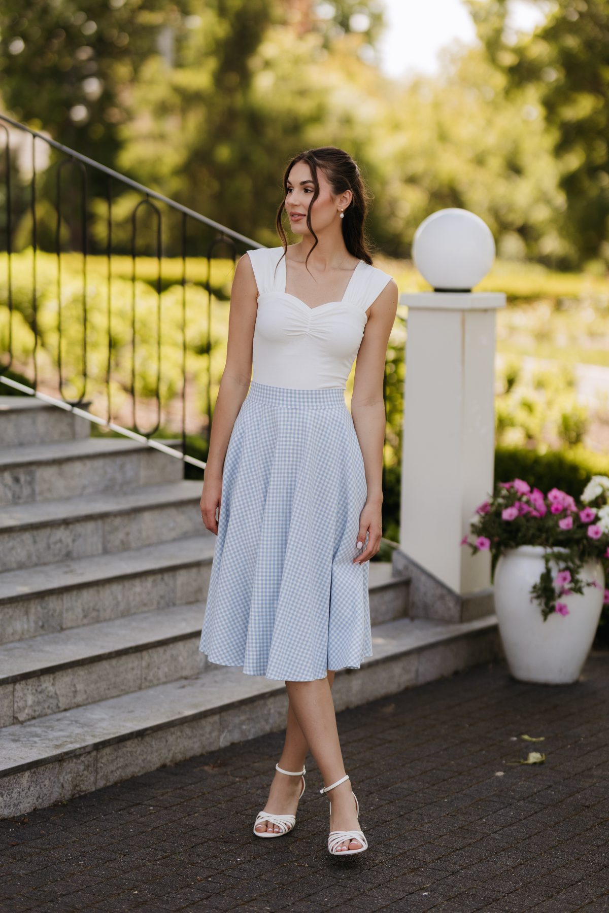 Spódnica Evelyne Blue Vichy