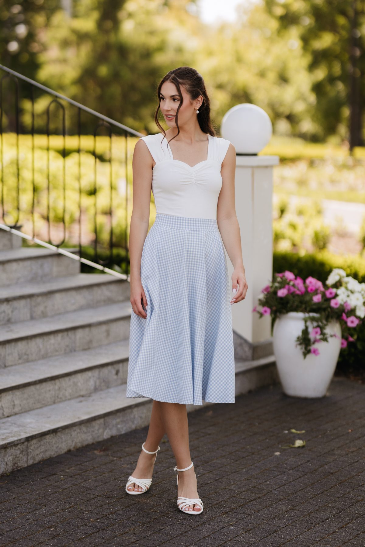 Spódnica Evelyne Blue Vichy