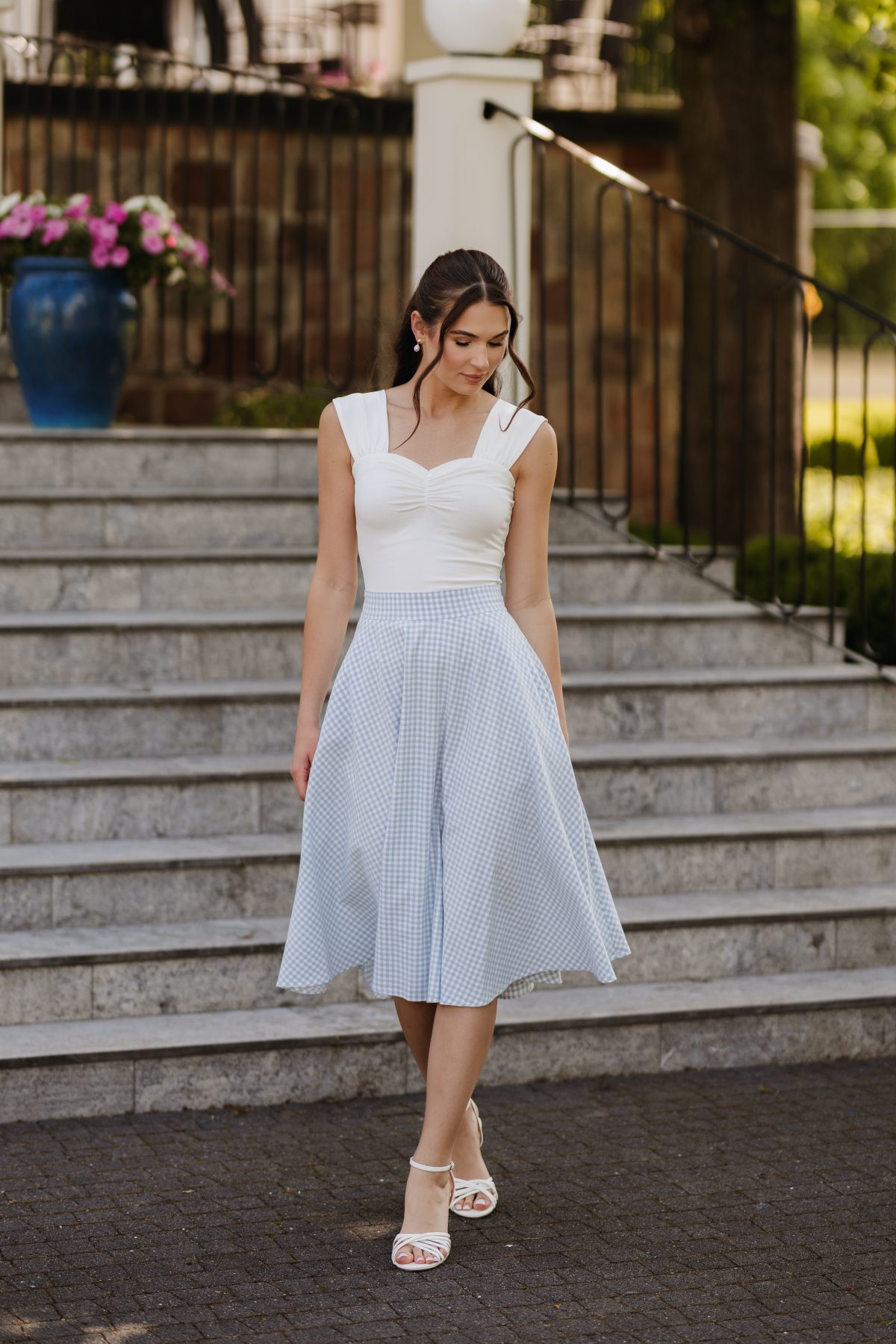 Spódnica Evelyne Blue Vichy