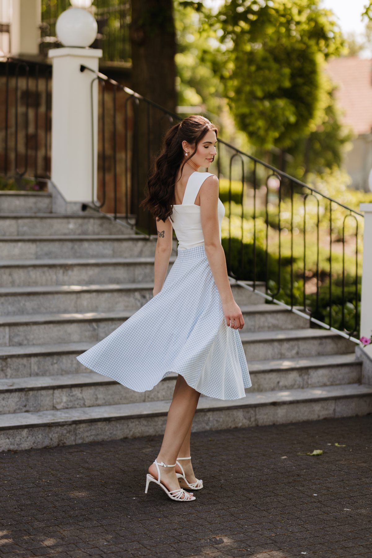 Spódnica Evelyne Blue Vichy