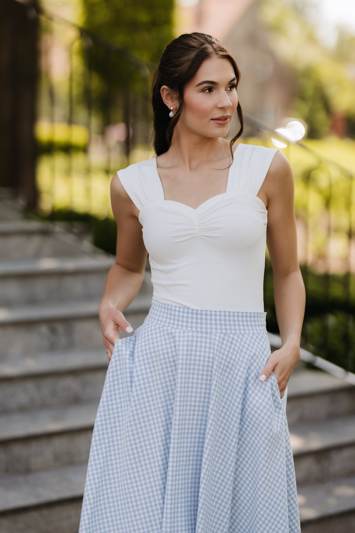 Spódnica Evelyne Blue Vichy