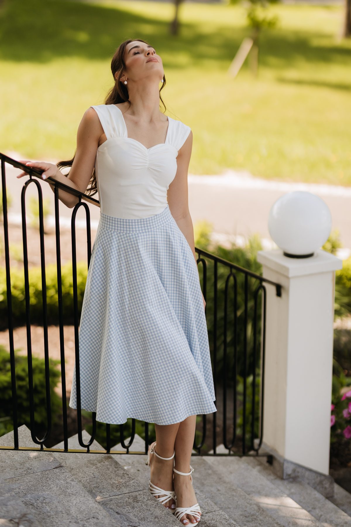 Spódnica Evelyne Blue Vichy