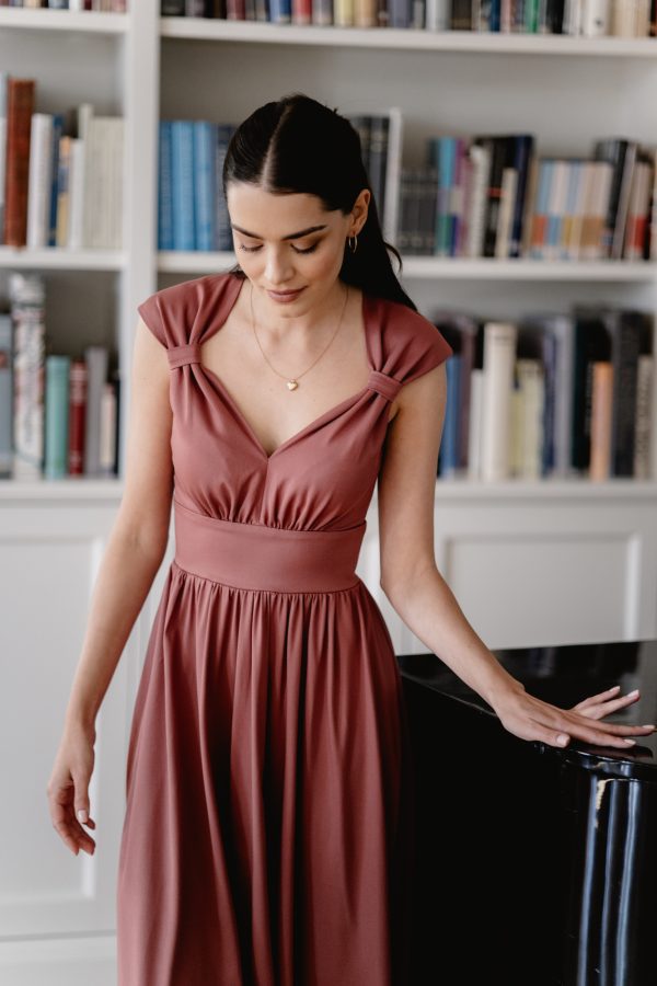 Sukienka Carmen marsala