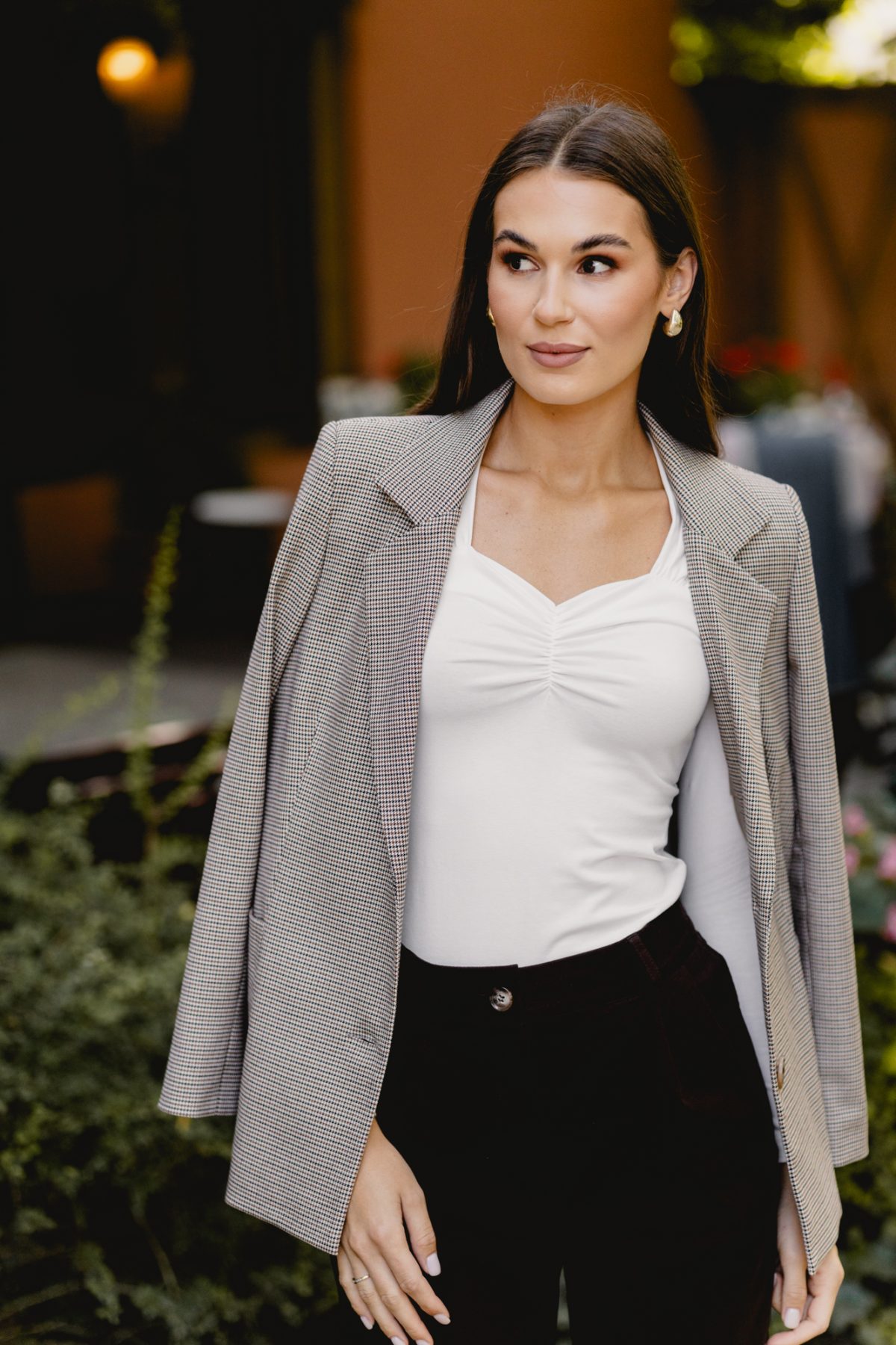 Marynarka Marcelle Pepitka Brown