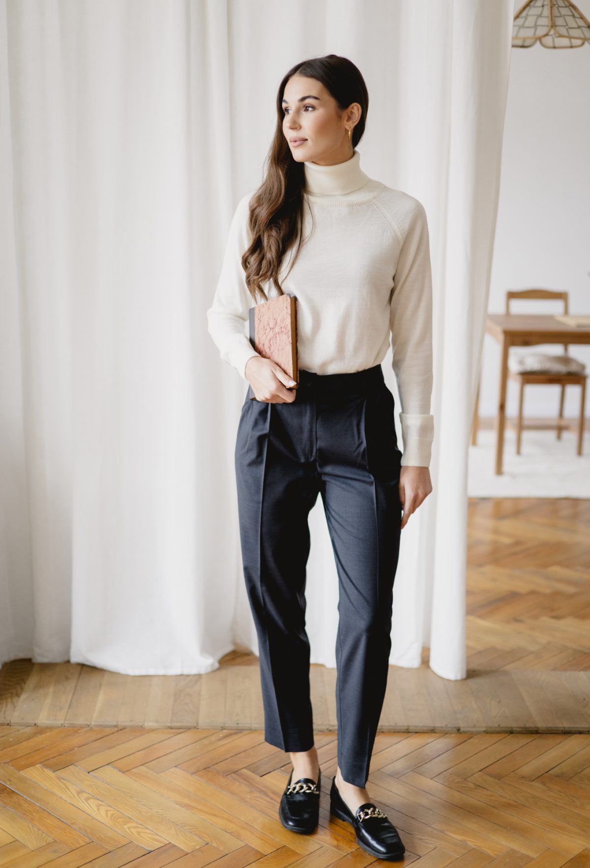 Noelle ecru merino wool