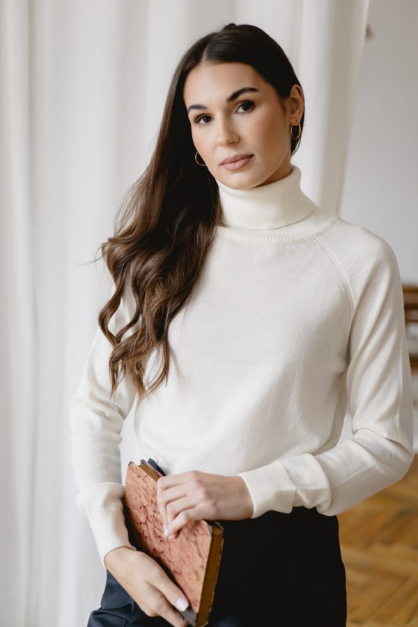 Noelle ecru merino wool