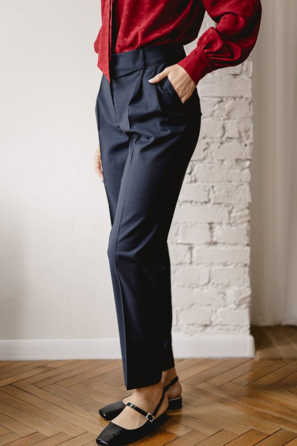 Spodnie Colin Navy Wool