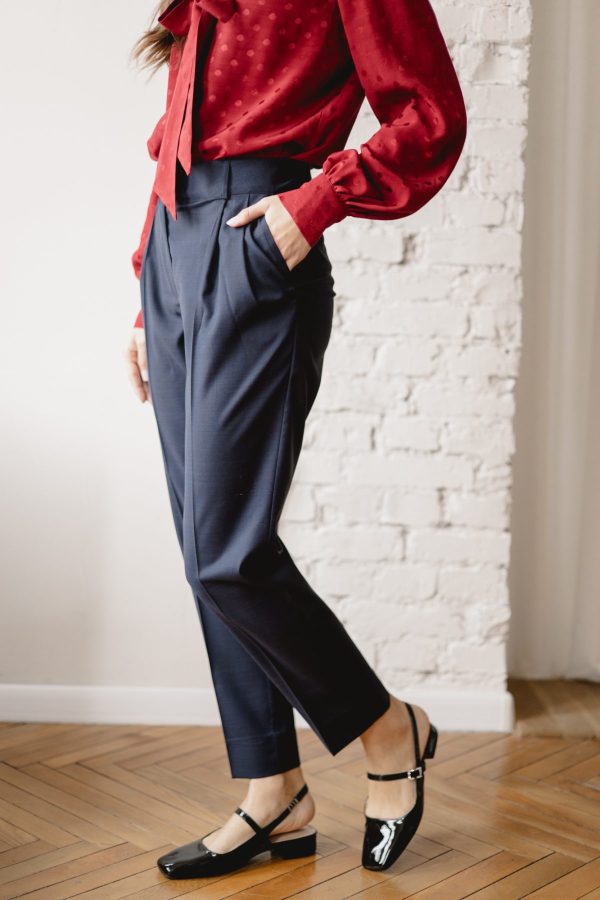 Spodnie Colin Navy Wool