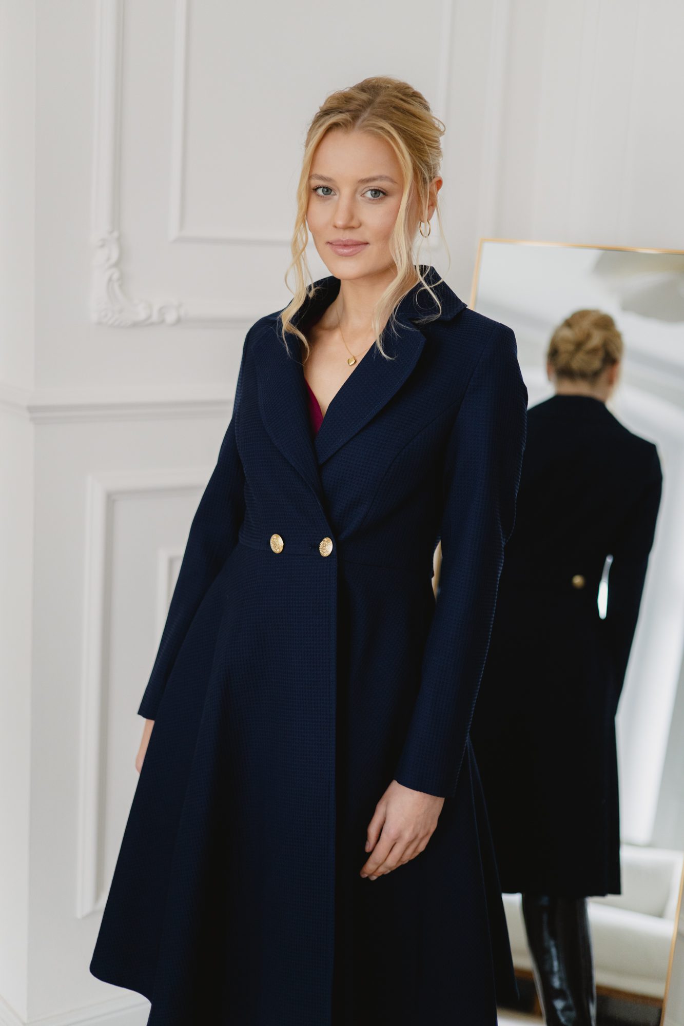 Płaszcz Alexsandre Navy - obrazek 30