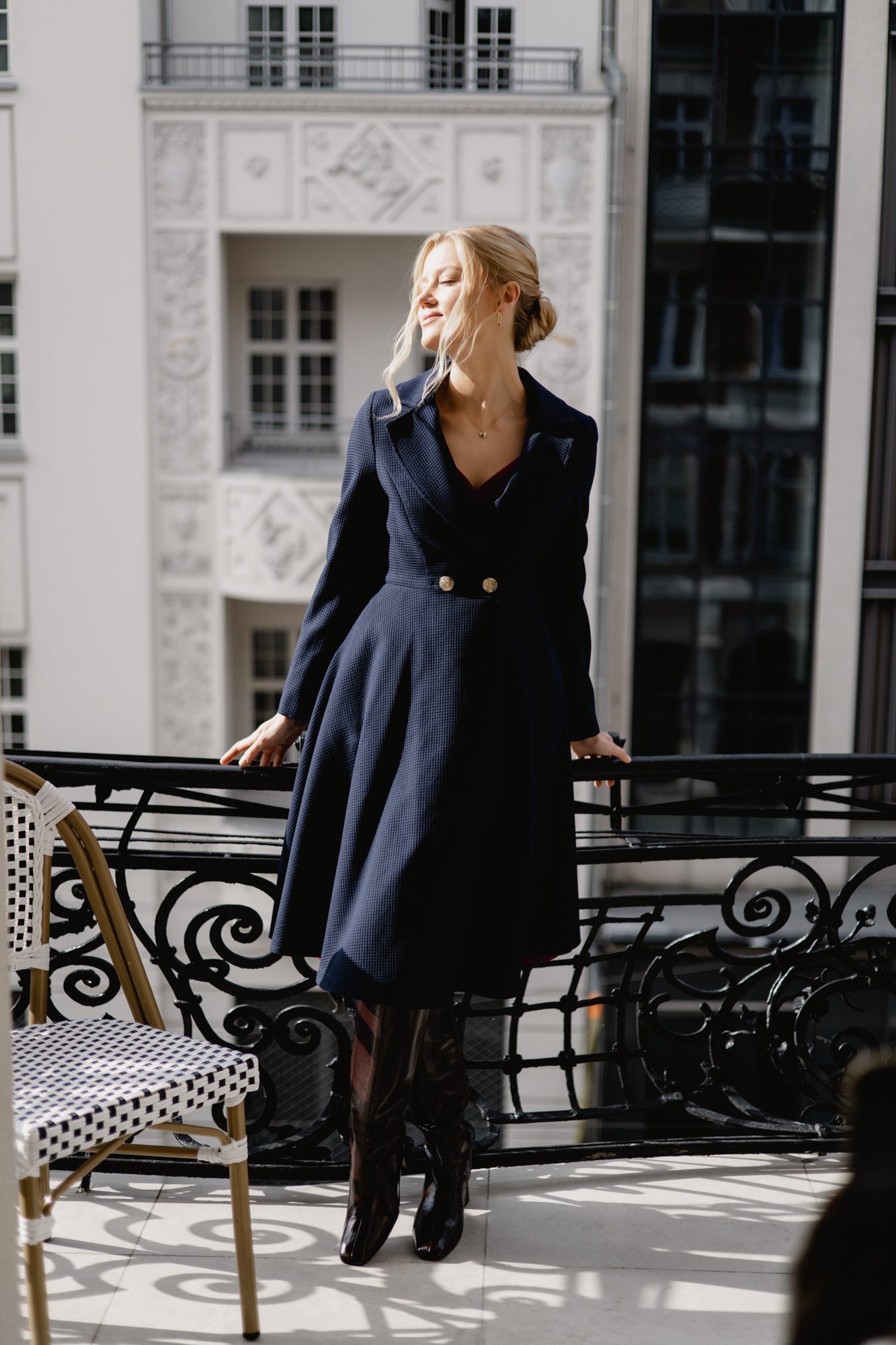 Płaszcz Alexsandre Navy - obrazek 9