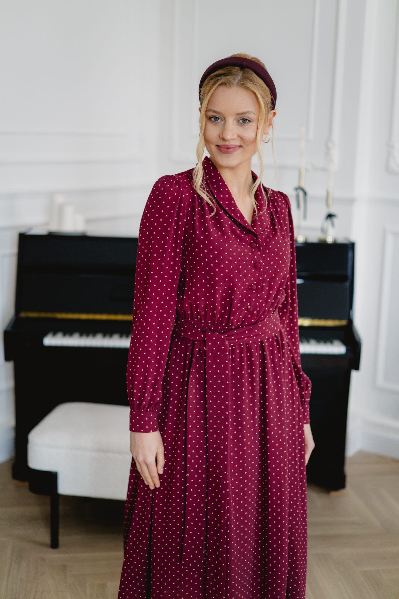 Sukienka Andrea Wine Dots