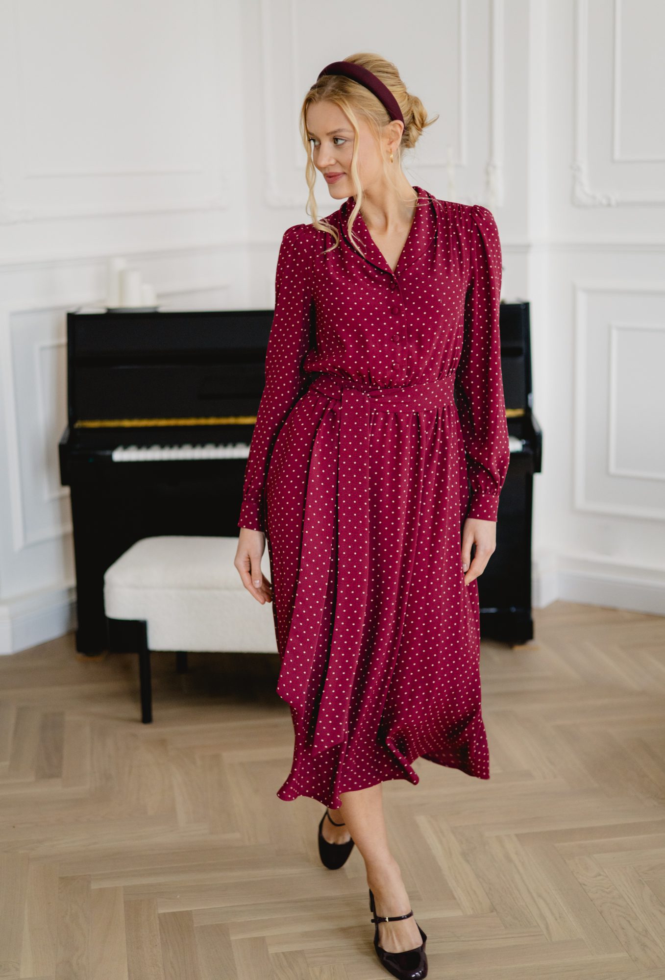 Sukienka Andrea Wine Dots