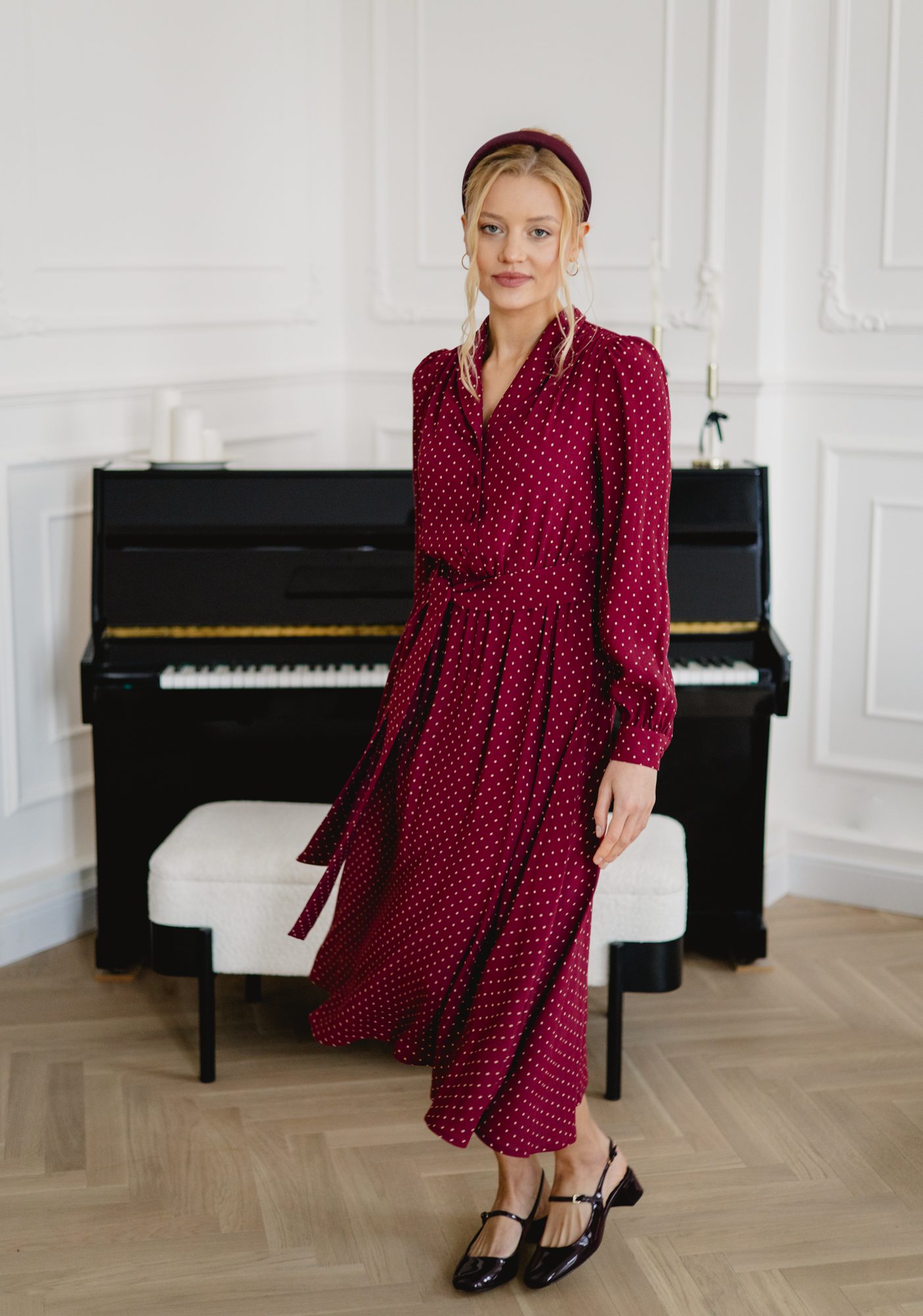 Sukienka Andrea Wine Dots