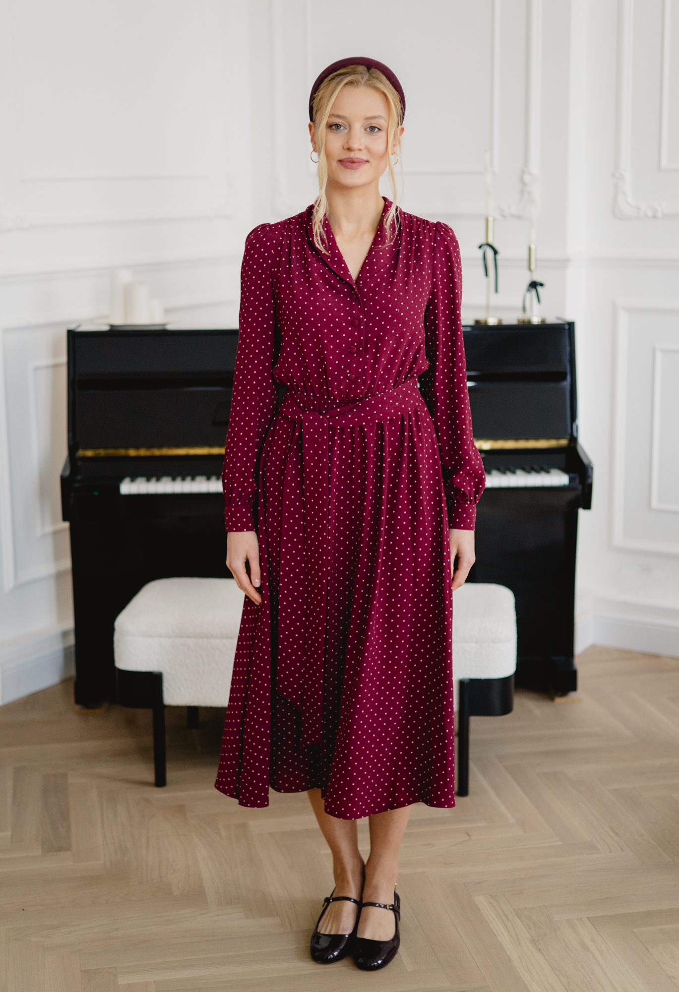 Sukienka Andrea Wine Dots