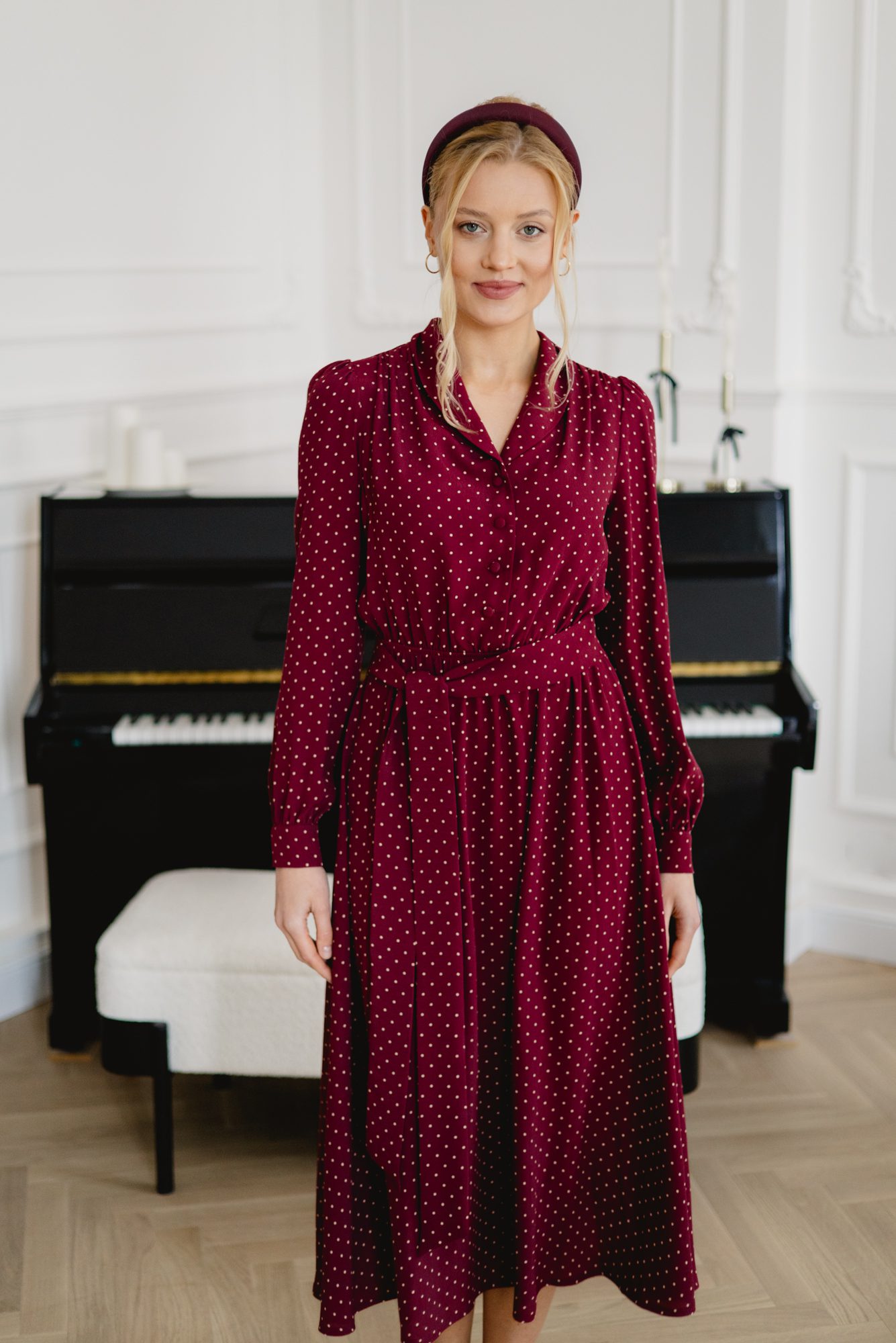 Sukienka Andrea Wine Dots