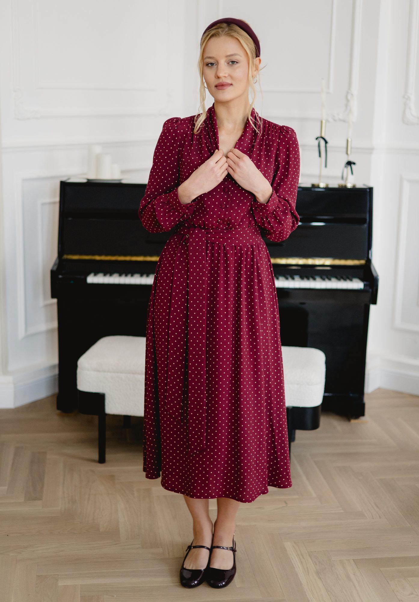 Sukienka Andrea Wine Dots