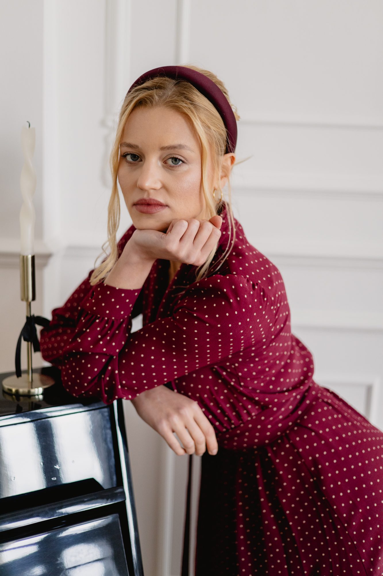 Sukienka Andrea Wine Dots