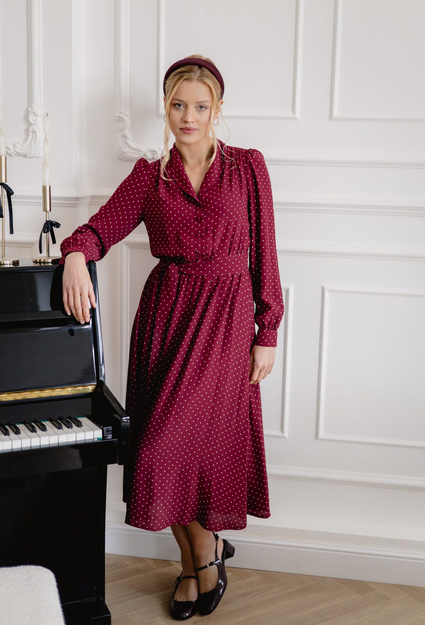 Sukienka Andrea Wine Dots