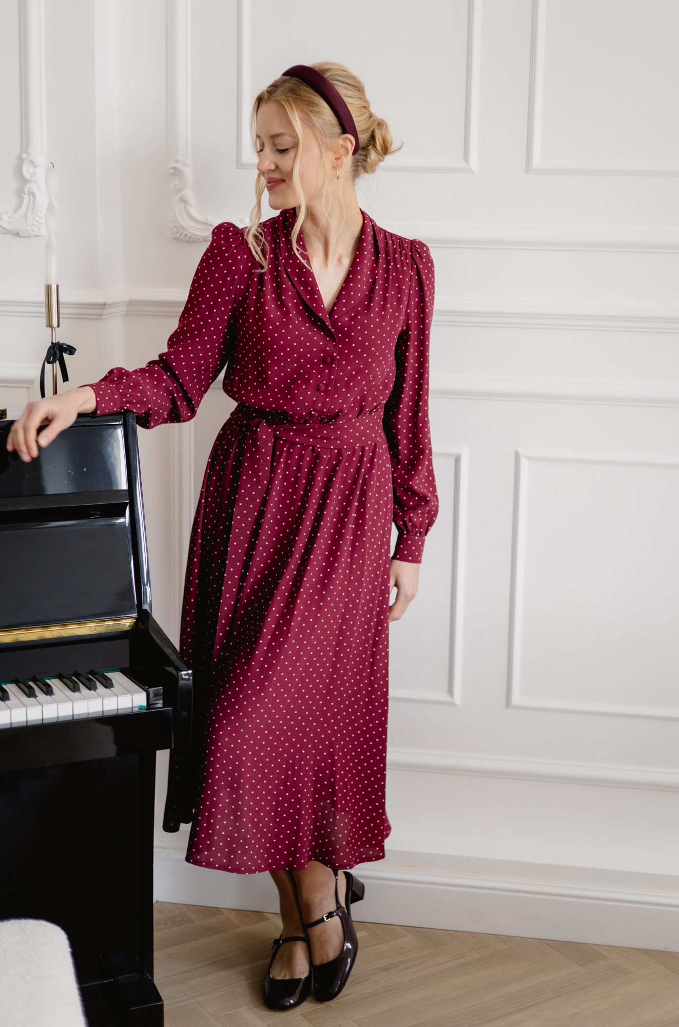 Sukienka Andrea Wine Dots