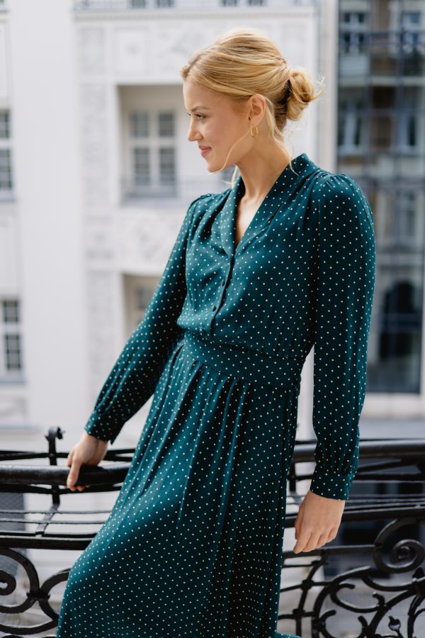 Sukienka Andrea Petrol Dots