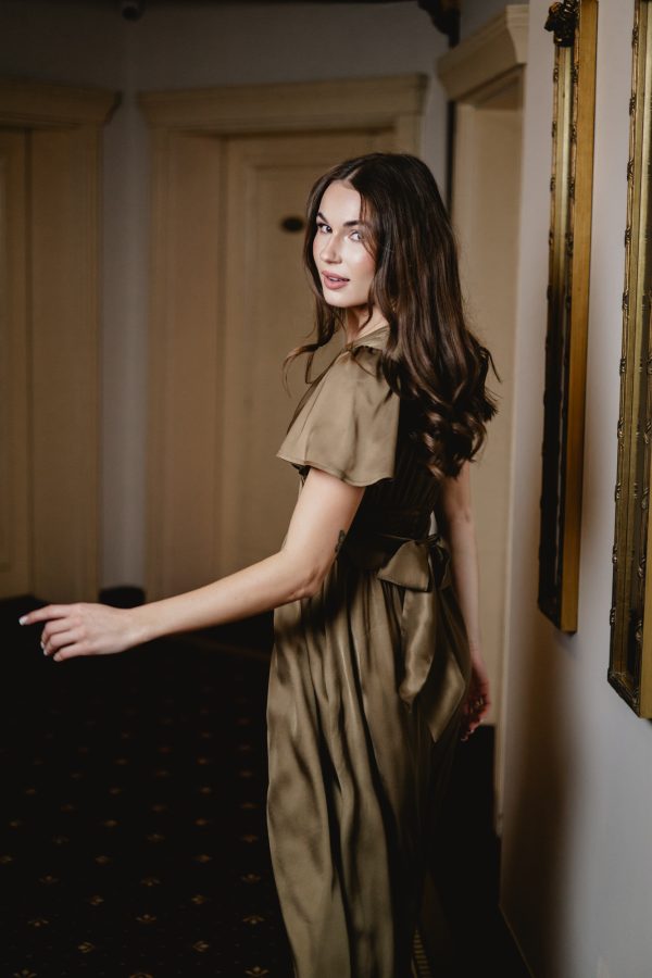 Sukienka Ines Satin Light Brown