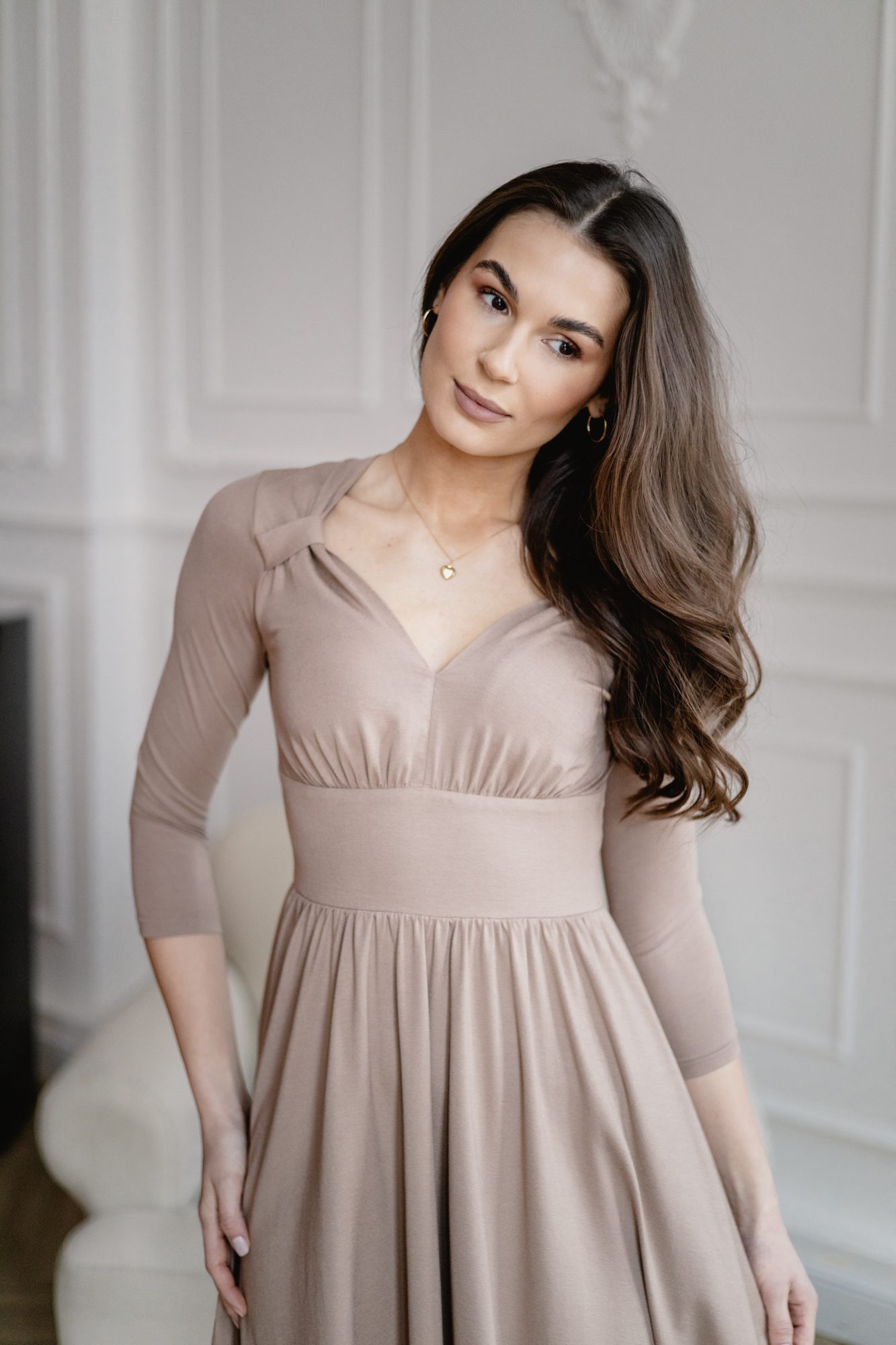 Sukienka Kalina Camel - obrazek 4