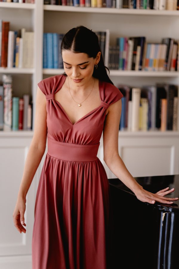 Sukienka Carmen marsala